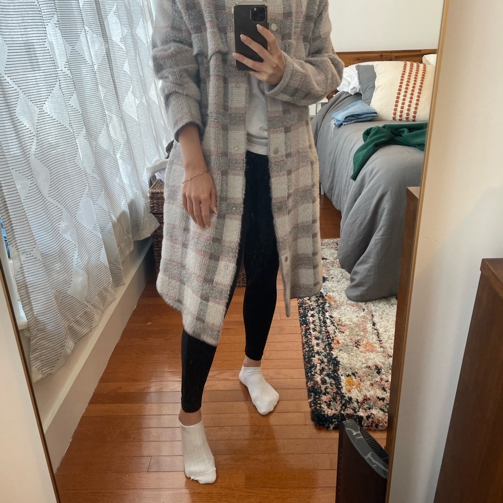 Anthropologie Eliza Pilcro Eyelash Plaid Shirt Jacket
